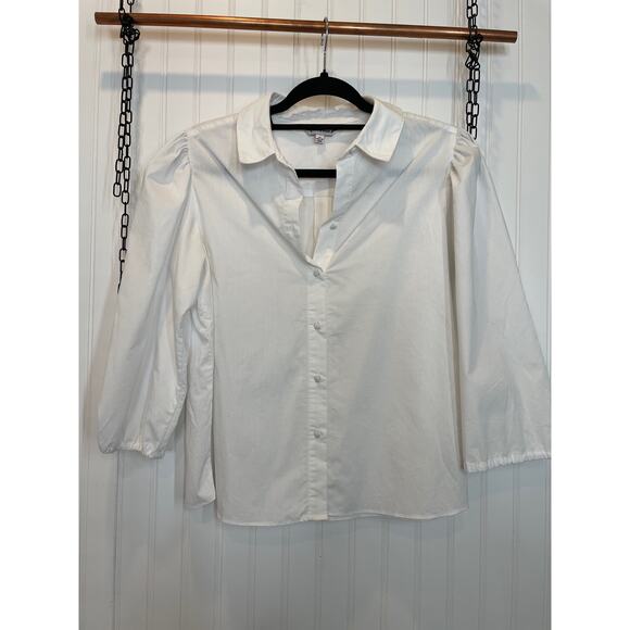Ralph Lauren & Nanette Lepore White Button-Up Shirt & High Waist Pants Size M - Picture 2 of 11